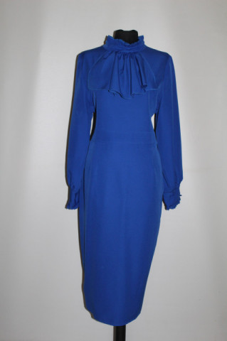 Rochie albastru electric – repro anii ’70, retro chic