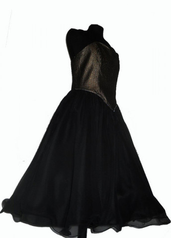 Rochie de ocazie neagra dungi aurii anii '80
