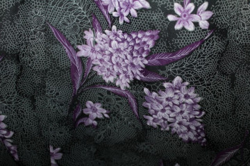Rochie de seara buchete liliac anii '70