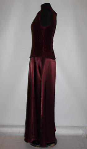 Rochie de seara din satin visiniu anii '80