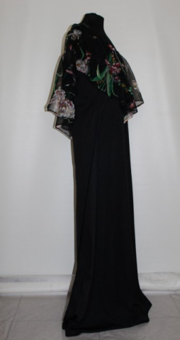 Rochie de seara vintage volane flori anii '70