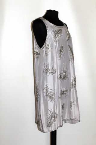 Rochie din mătase naturală cu broderie din mărgele – repro anii ’60, River Island - Img 4