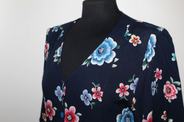 Rochie din pânză topită print floral anii 90