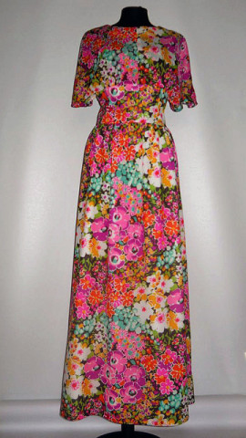 Rochie maxi print floral anii '60
