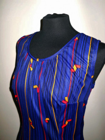 Rochie maxi print geometric anii '70