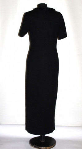 Rochie maxi tricot cu guler de blană – vintage anii ’90 - Img 3