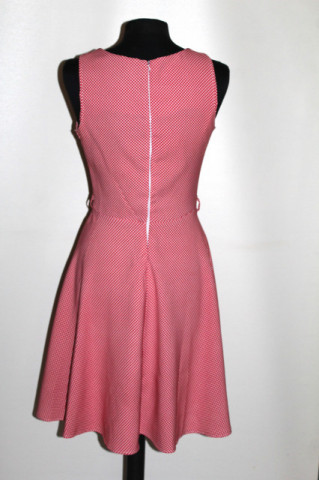 Rochie pied de poule roșu și alb – repro anii ’60 - Img 3