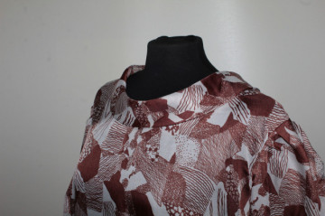 Rochie print abstract maro anii 70