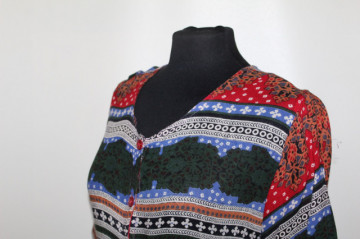 Rochie print geometric stil etnic anii 80- 90