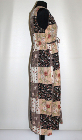 Rochie retro „Floral & Carouri” – vibe ’90 cu șnur în talie - Img 2