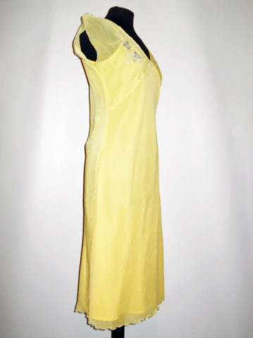 Rochie retro galbena brodata anii '90