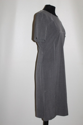 Rochie retro Miss Coccapani repro anii ’60 – gri elegant cu cusături ornamentale - Img 4