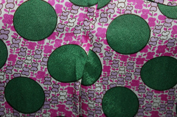Rochie vintage buline verzi și flori fucsia – anii ’60 - Img 5