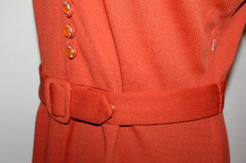 Rochie vintage cărămizie cu centură – anii ’70 - Img 7