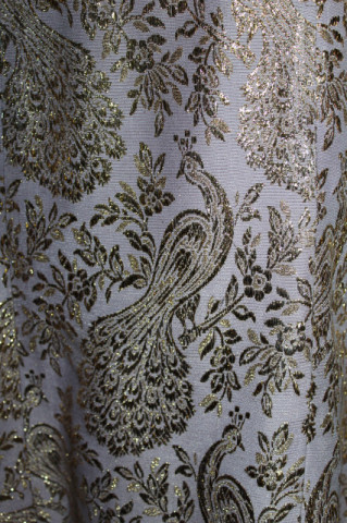 Rochie vintage din brocart model păuni anii 60