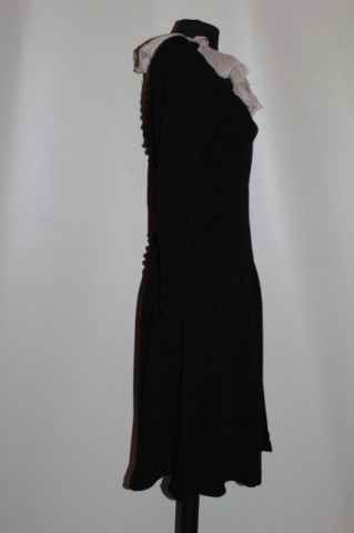 Rochie vintage din crepe cu guleraș roz – eleganță rafinată anii ’40 - Img 2