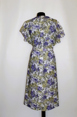 Rochie vintage florală violet-verde Schneberger – anii ’70, croială lejeră - Img 2