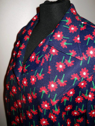 Rochie vintage flori rosii anii '60