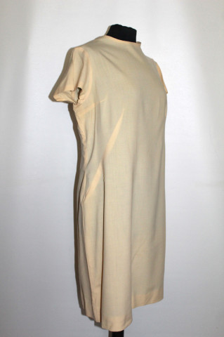 Rochie vintage galben deschis anii ’60 – stofă fină de lână, croială manuală - Img 4