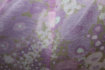 Rochie vintage lila din organdi cu print floral – anii ’50 - Img 8