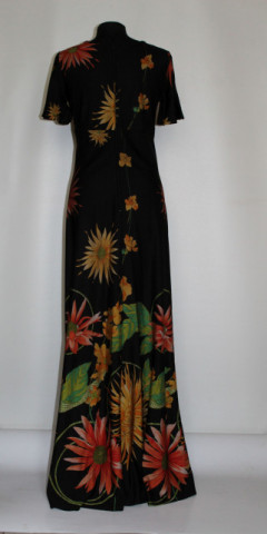 Rochie vintage maxi cu print floral mare – anii ’70 - Img 4