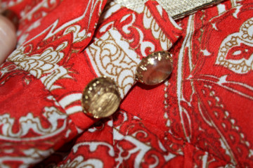 Rochie vintage paisley roșie din mătase artificială – anii ’60 - Img 7