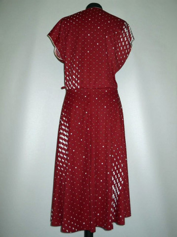 Rochie vintage print geometric alb anii '70