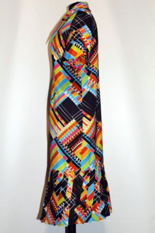 Rochie vintage print geometric multicolor anii '70