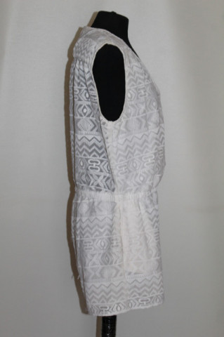 Salopetă Pepe Jeans – batist ivory cu broderie - Img 2