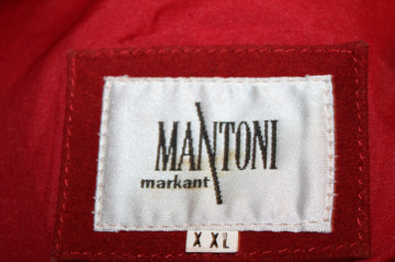 Vestă retro Mantoni – piele întoarsă roșie, anii ’80 - Img 6