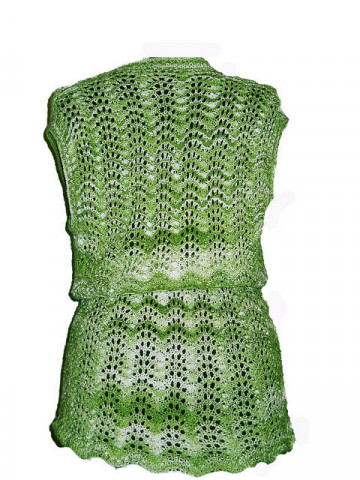 Vesta vintage verde din dantela tricotata anii '70