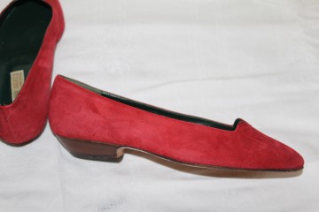 Balerini roșii Gucci anii ’80 – piele întoarsă vintage, design italian - Img 4