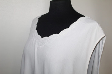 Bluză albă din georgette anii 80 - 90