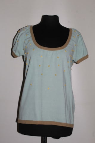 Bluză tricot repro anii 50 cu bumbișori galben
