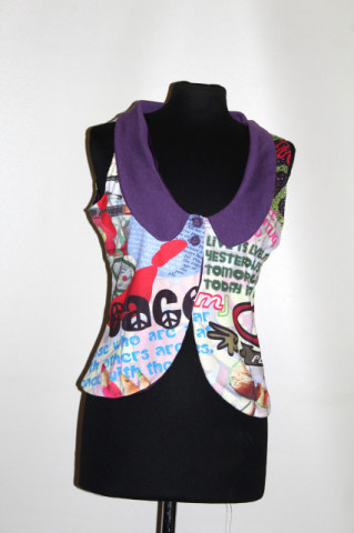Bluza/vestă Missing Johnny – vintage multicolor grafic, vară
