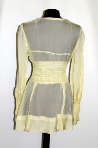Bluza vintage din crepe georgette galben anii '30