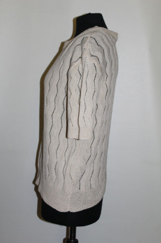 Bluză vintage din dantelă groasă macrame ecru – anii ’40, handmade Italia - Img 2