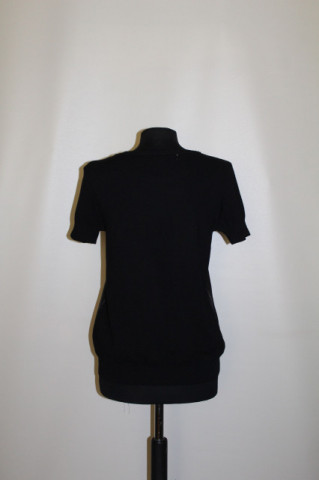 Bluză vintage Zara Knit cu piele artificială & tricot – neagră, elastică - Img 3