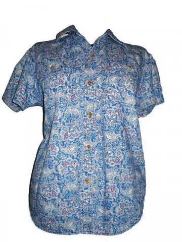 Camasa albastra cu floricele "Liz Clairborne" anii '70