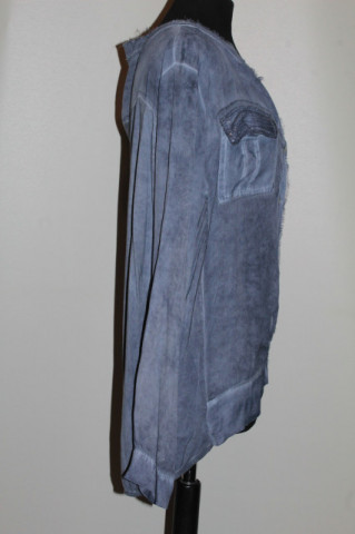Cămașă albastru denim repro anii ’80 – vibe casual retro cu detalii degrade - Img 2