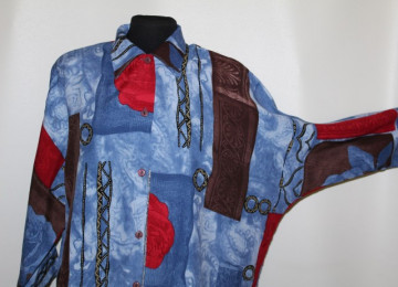 Camasa print geometric si floral anii '80