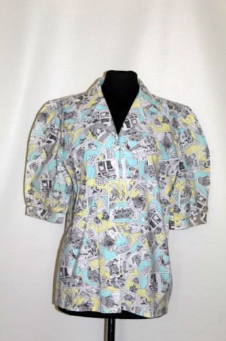 Cămașă retro print benzi desenate anii 80