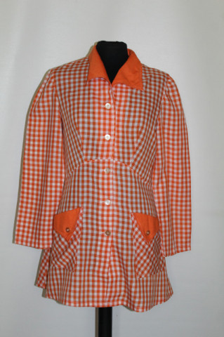 Camasa vintage patratele portocalii anii '70