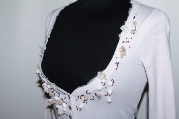 Cardigan broderie florala anii '90
