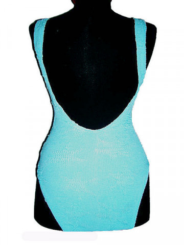 Costum de baie bleu stele de mare anii '80