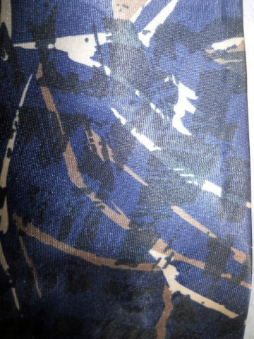 Cravata print grafic maro si albastru anii '70