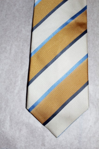 Cravata vintage stil clasic dungi galbene anii '70