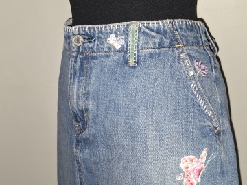 Fustă denim Gap cu broderie fluturi - Img 6
