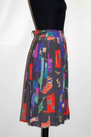 Fustă plisată retro cu print abstract – anii ’80 - Img 2