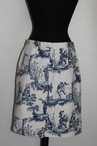 Fustă vintage din Toile de Jouy – retro anii ’80‑’90 - Img 3